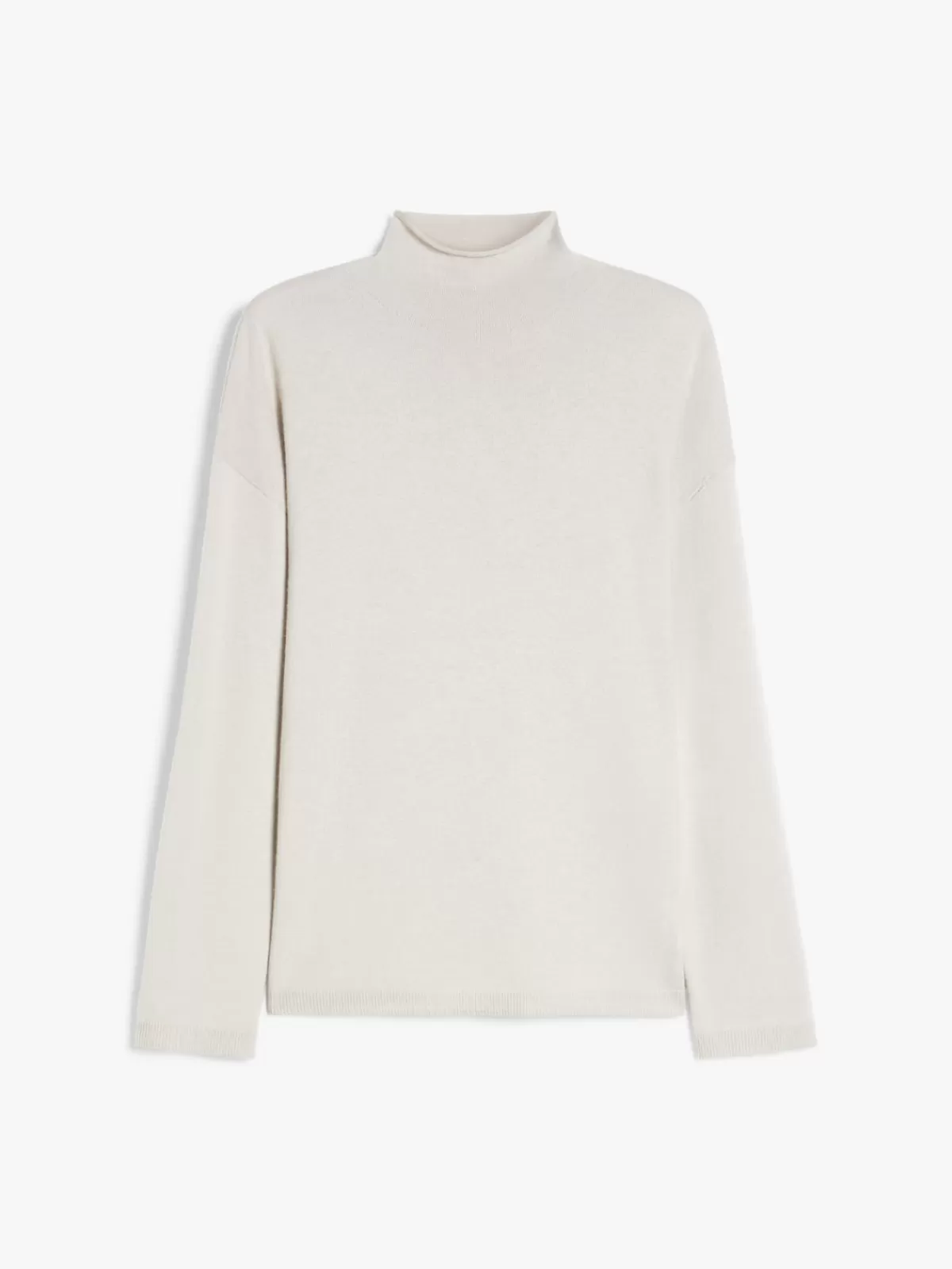 Jersey de cuello alto en lana color gris nacarado - Prenda esencial de invierno Max Mara