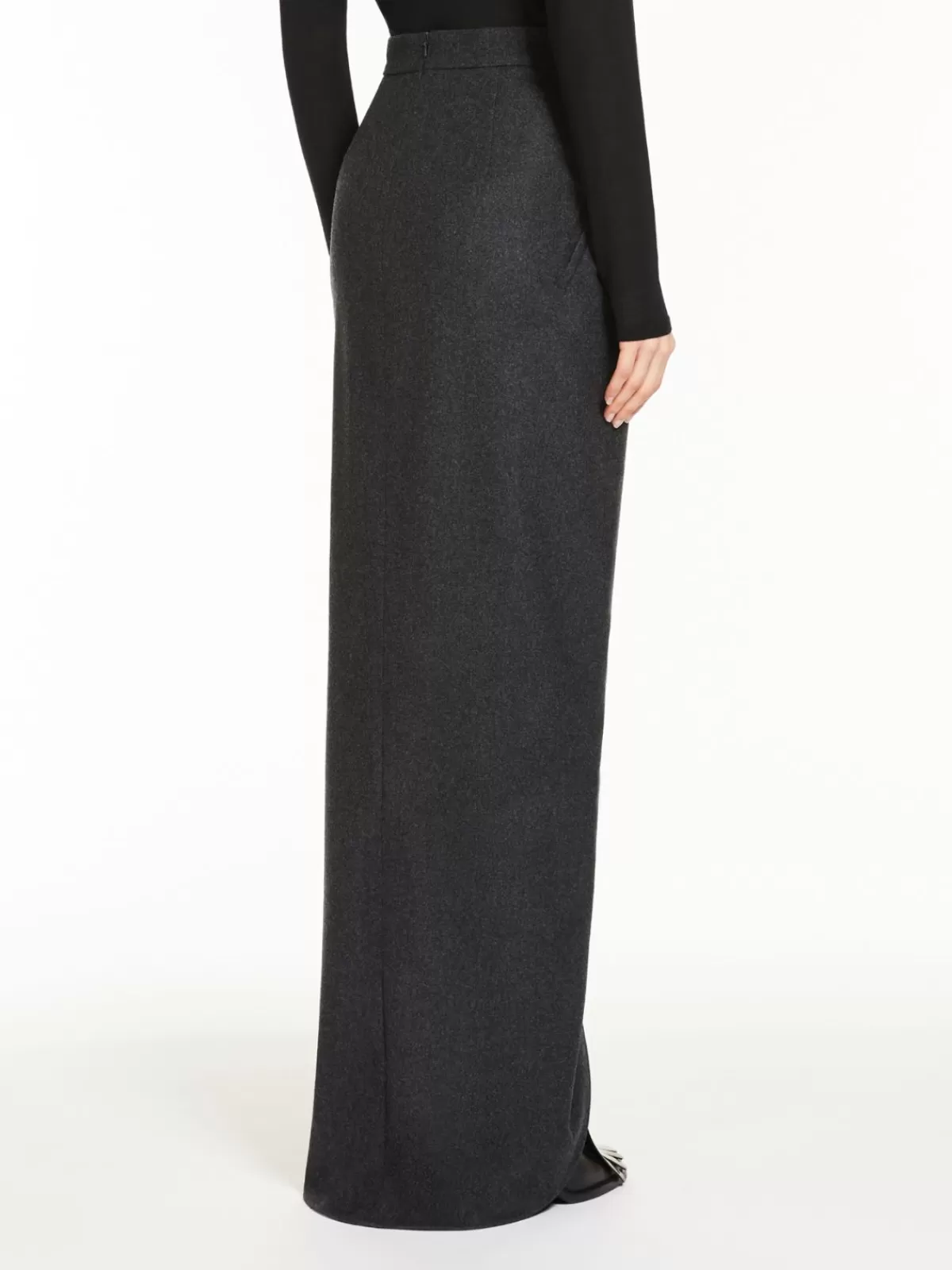 Falda cruzada de lana merino en tono grafito - Diseño elegante de Max Mara