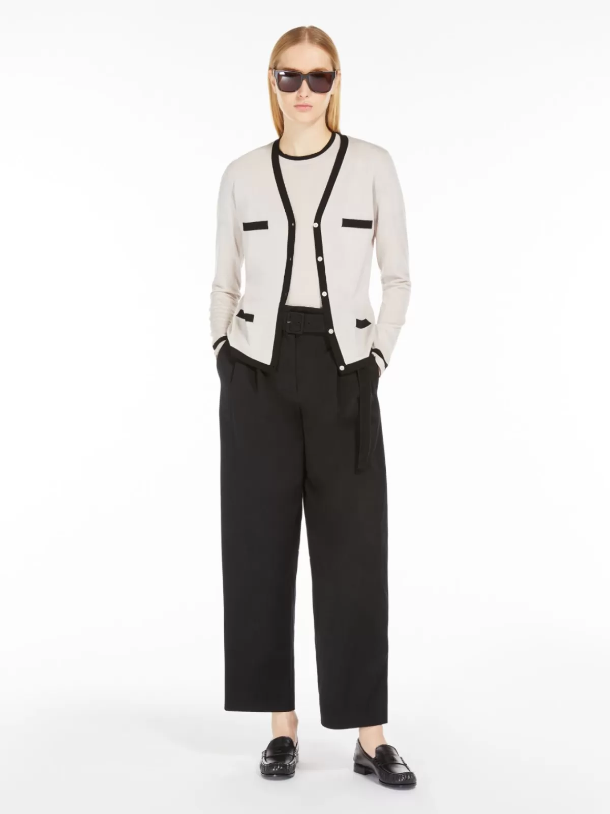 Chaqueta acrílico Max Mara - Suéter tejido en lana crudo con hilo premium