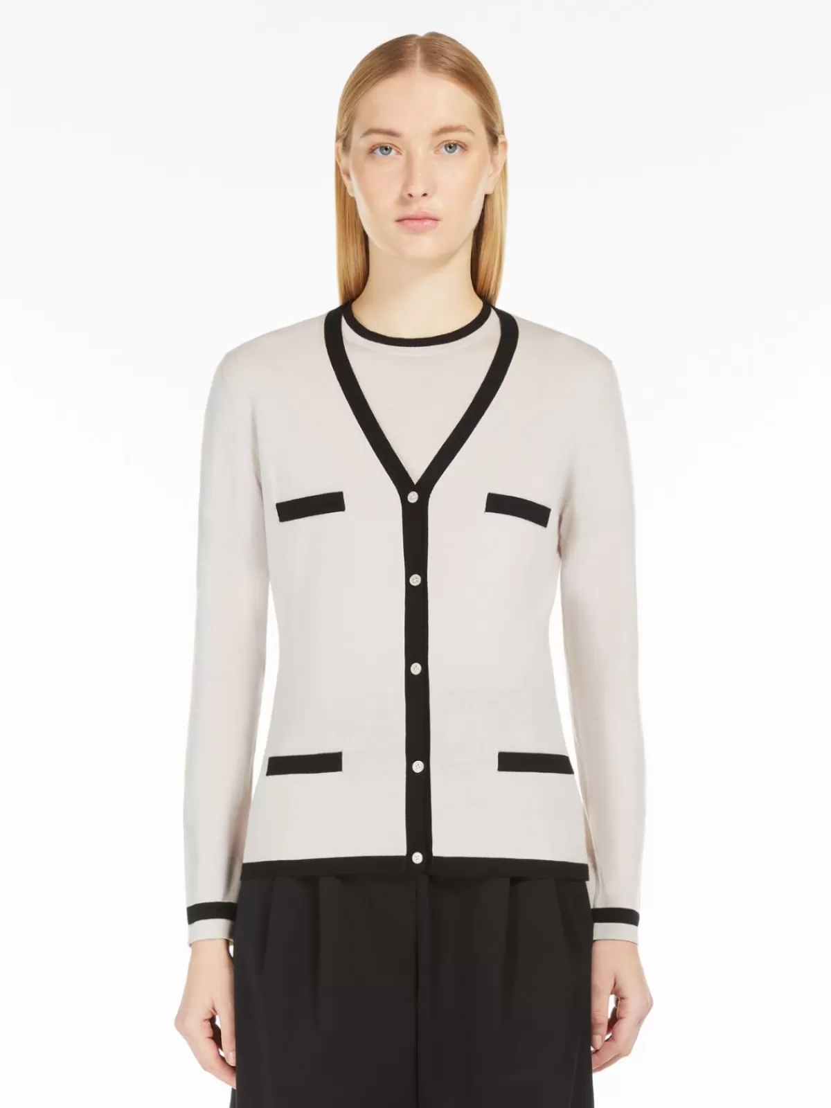 Chaqueta acrílico Max Mara - Suéter tejido en lana crudo con hilo premium