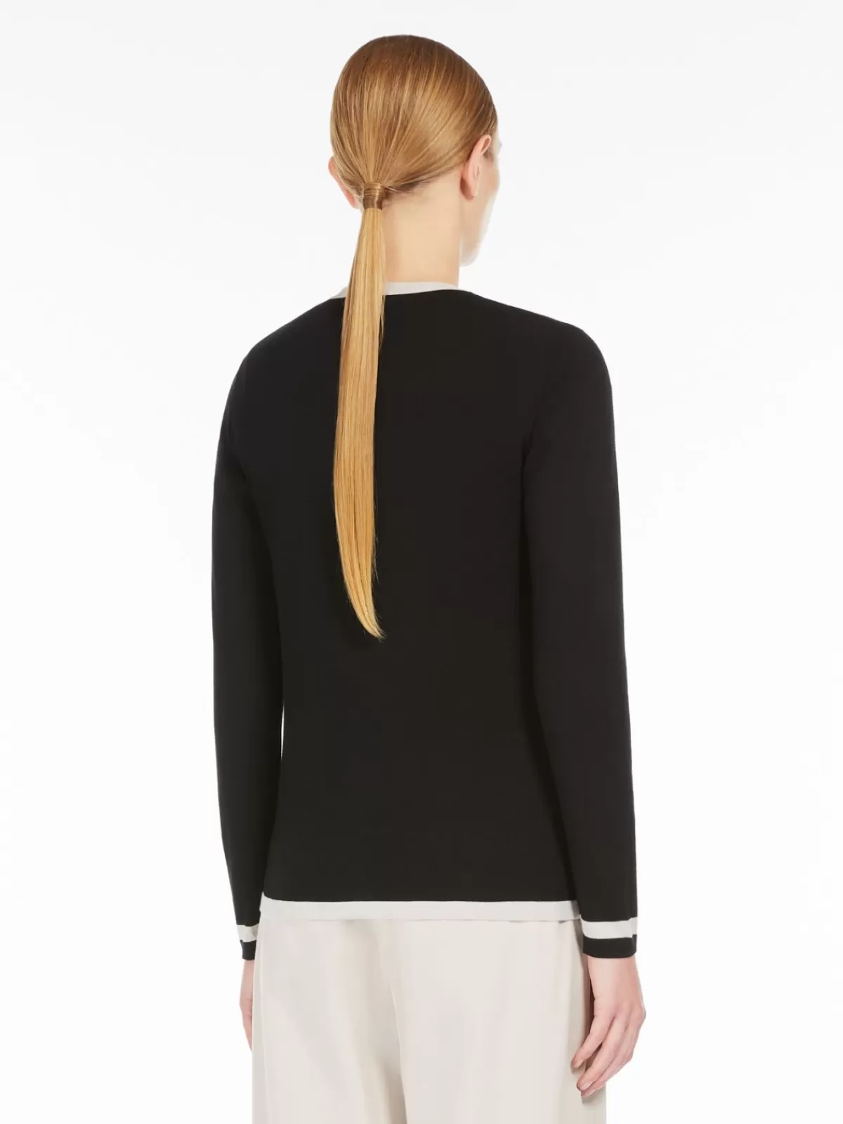 Cardigán Max Mara en lana virgen - Abrigo punto clásico negro para invierno