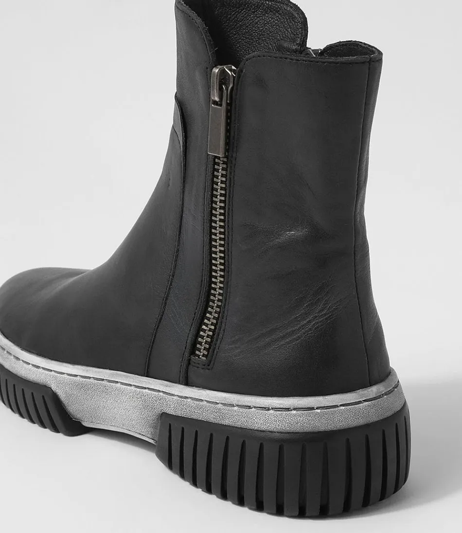 Botines Tobilleros Django & Juliette Yeliza - Cuero Auténtico Bicolor para Mujer, Blanco/Negro con Diseño Versátil